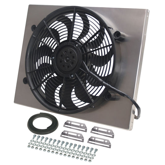 Derale Powerpack - High Output Single 17" Electric RAD Fan/Aluminum Shroud Kit 16822