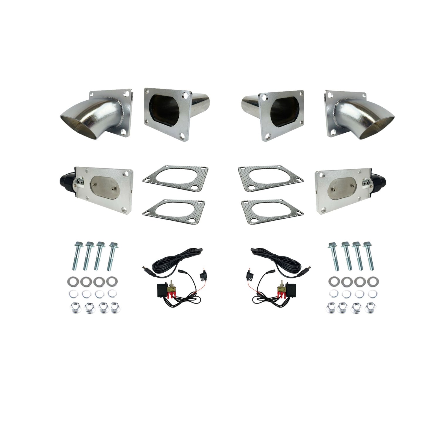 Granatelli 3.0 In. (76 Mm) Oval Electronic Exhaust Cutout System - Stainless Steel - Set Of 2 313530D