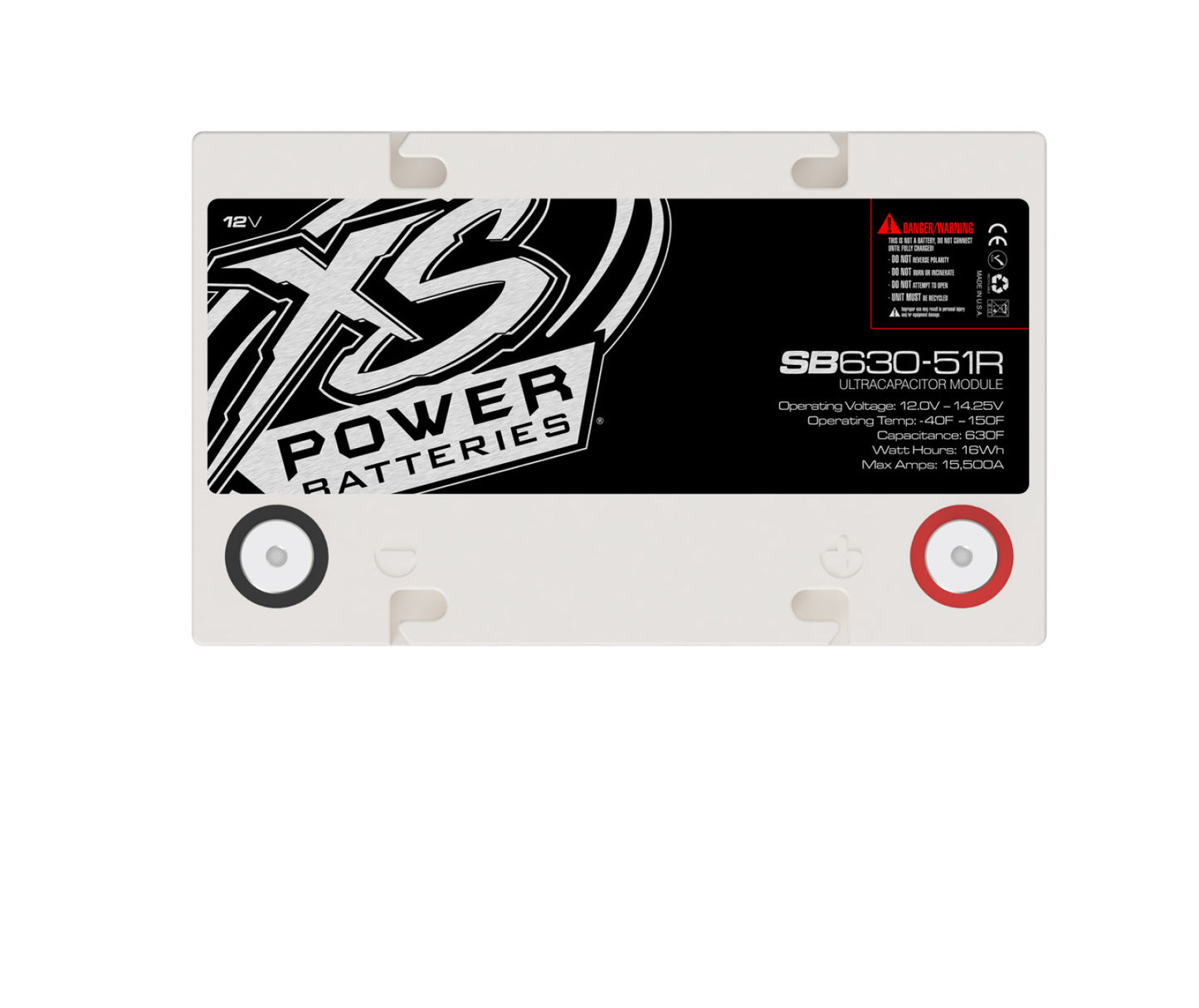 XS Power Batteries 12V Super Bank Capacitor Modules - M6 Terminal Bolts Included 15500 Max Amps SB630-51R