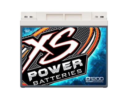 XS Power Batteries 12V AGM D Series Batteries - M6 Terminal Bolts Included 2600 Max Amps D1200