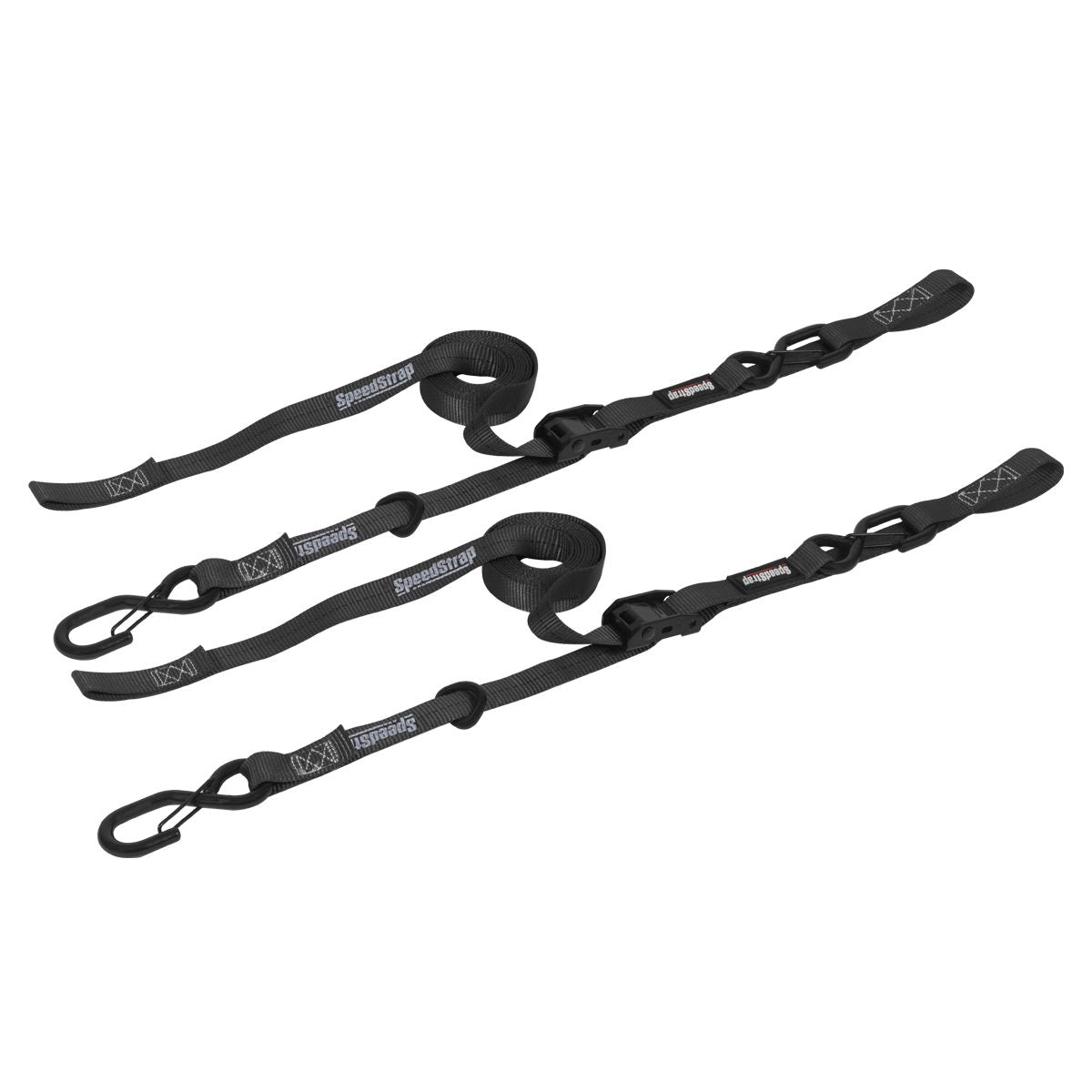 SpeedStrap 13801-2 Cam-Lock 1 in. x 10 ft. Tie Down w/ Snap 'S' Hooks and Soft Tie