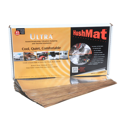 Hushmat Floor/Firewall Kit - Silver Foil with Self-Adhesive Butyl-20 Sheets 12inx23in ea 38.7 sq ft 10401