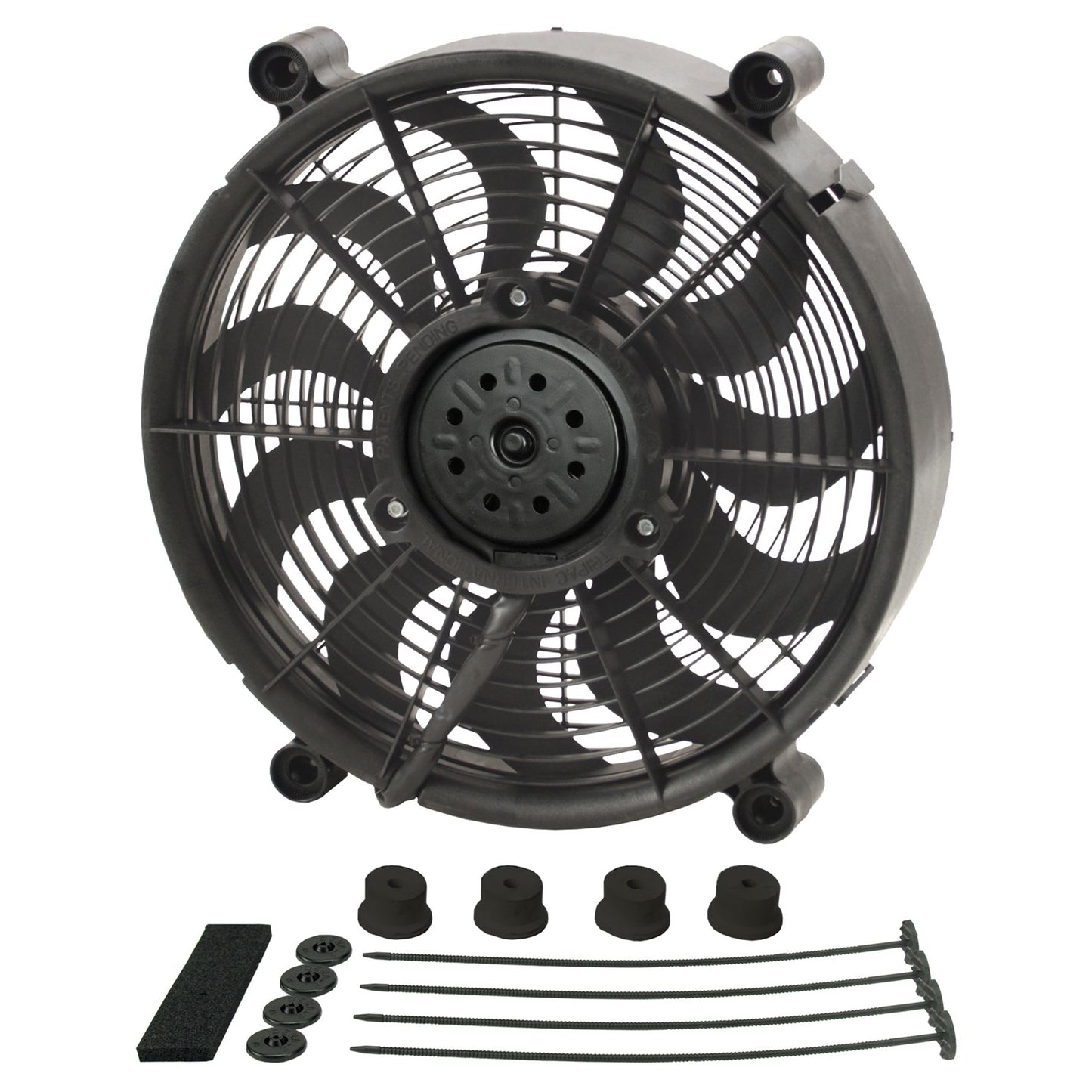 Derale 12" High Output Single RAD Pusher/Puller Fan with Standard Mount Kit 18212