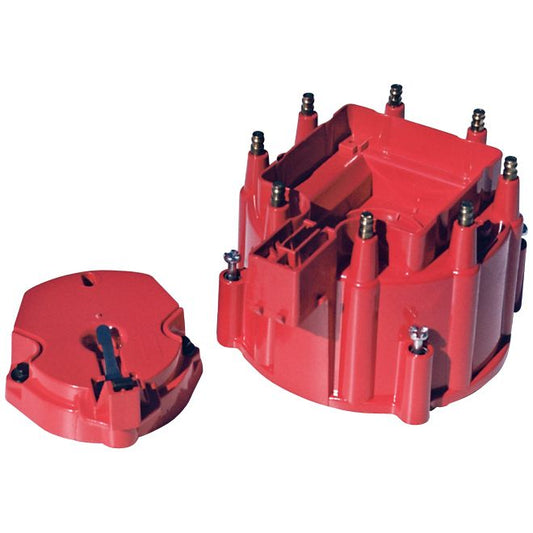 Proform Engine Distributor Cap and Rotor Kit; Fits GM HEI Dist w/Internal Coil; Red 66947RC