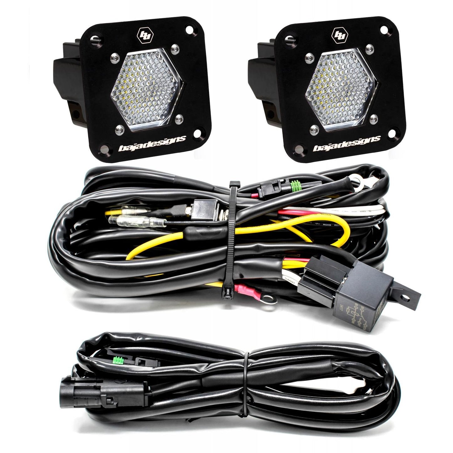 Baja Designs S1 Black Flush Mount LED Light Pod Reverse Kit 387809