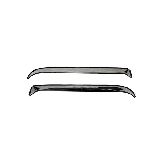 Auto Ventshade 12503 Ventshade With Stainless Steel Finish 2-Piece Set For 1987-2004 Peterbilt 320 357 372 375 376 359 Conversion 362 Cab Over 377 Hi-Performance 378 Conversion 379 Integrated