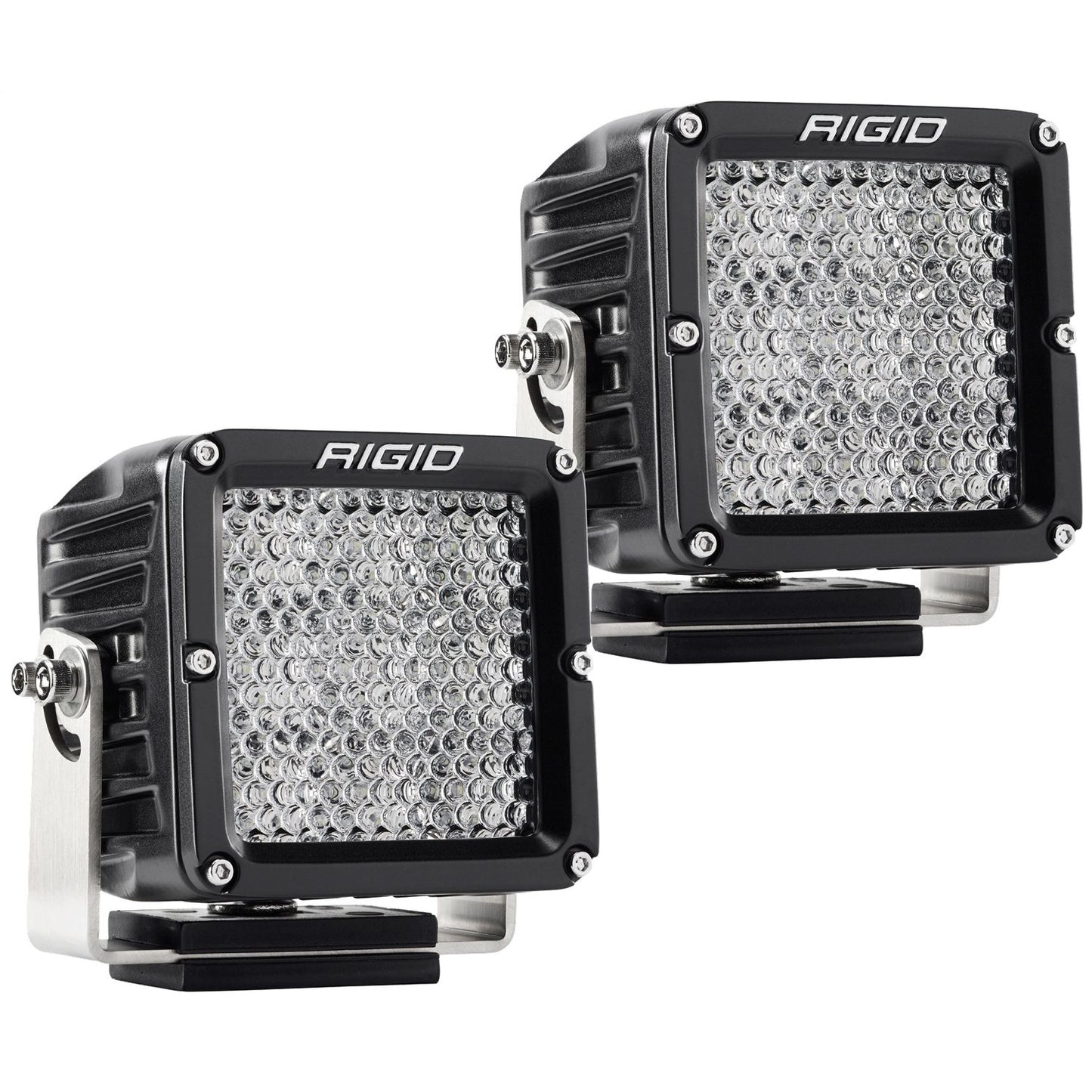 RIGID Industries D-XL PRO LED Light Flood Diffused Surface Mount Black Housing Pair 322313