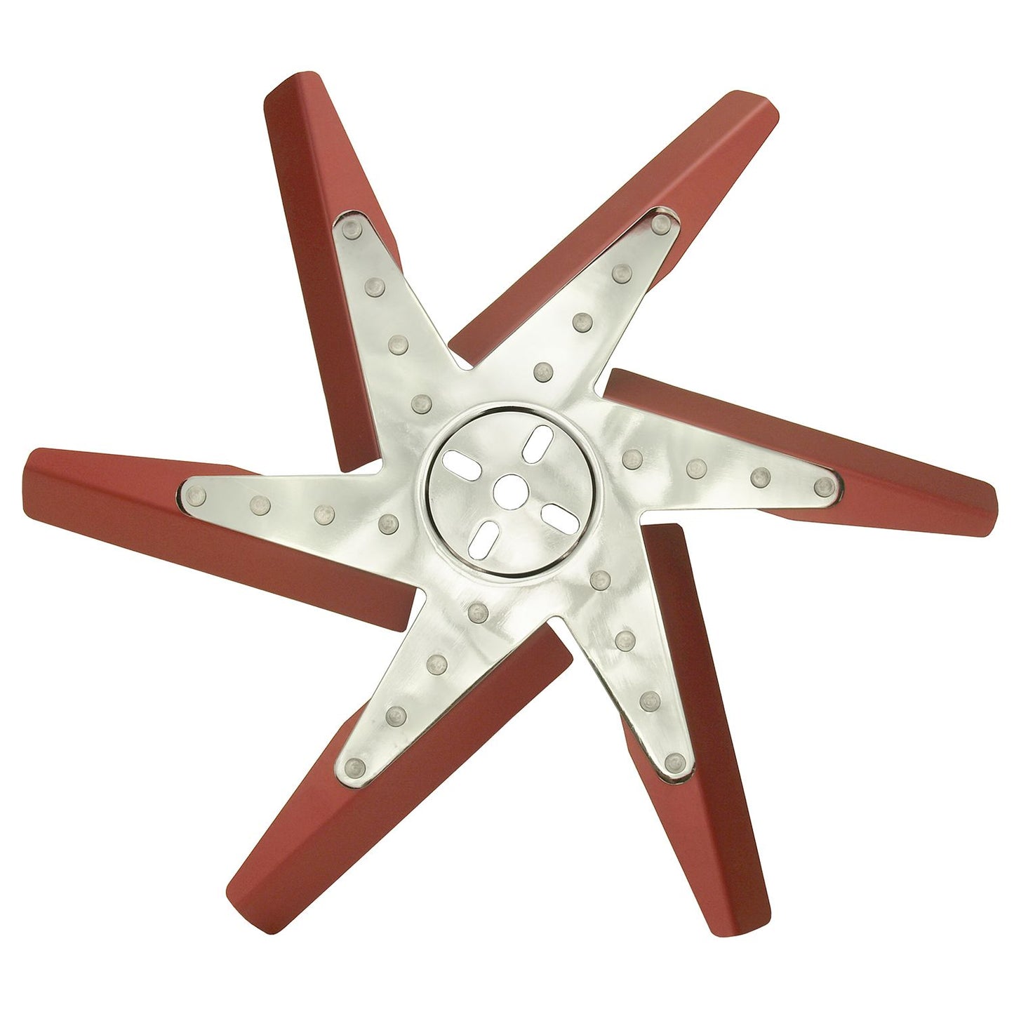Derale 18" High Performance Aluminum Standard Rotation Flex Fan Red Blade w/ Chrome Hub 19418