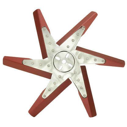 Derale 18" High Performance Aluminum Standard Rotation Flex Fan Red Blade w/ Chrome Hub 19418
