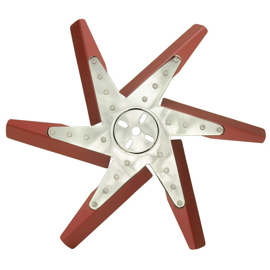 Derale 18" High Performance Aluminum Standard Rotation Flex Fan Red Blade w/ Chrome Hub 19418