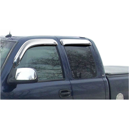 Auto Ventshade 684044 Chrome Ventvisor Side Window Deflector 4-Piece For 1999-2006 Silverado/Sierra 1500 2001-2004 Silverado/Sierra 2500 2001-2006 Silverado/Sierra 2500HD 3500 Also Fits 2007 HD Classic Models Fits Trucks With Extended Cab