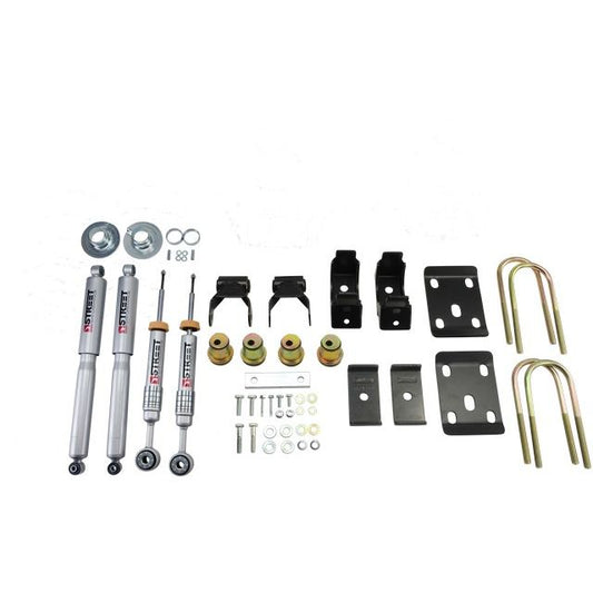 BELLTECH 993SP LOWERING KITS Front And Rear Complete Kit W/ Street Performance Shocks 2014-2015 Chevrolet Silverado/Sierra (Std Cab) 2wd 3 in.or 4 in. F/ 7 in. R w/ Street Performance Shocks