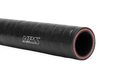 HPS Performance Silicone FKM Lined Oil Resistant Hose High Temp 1-ply Reinforced 3/8" ID Black FKM-038-BLK