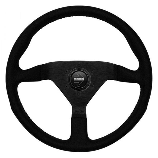 MOMO 3-Spoke Monte Carlo Series Alcantara Leather Steering Wheel with Black Stitch MCL32AL1B