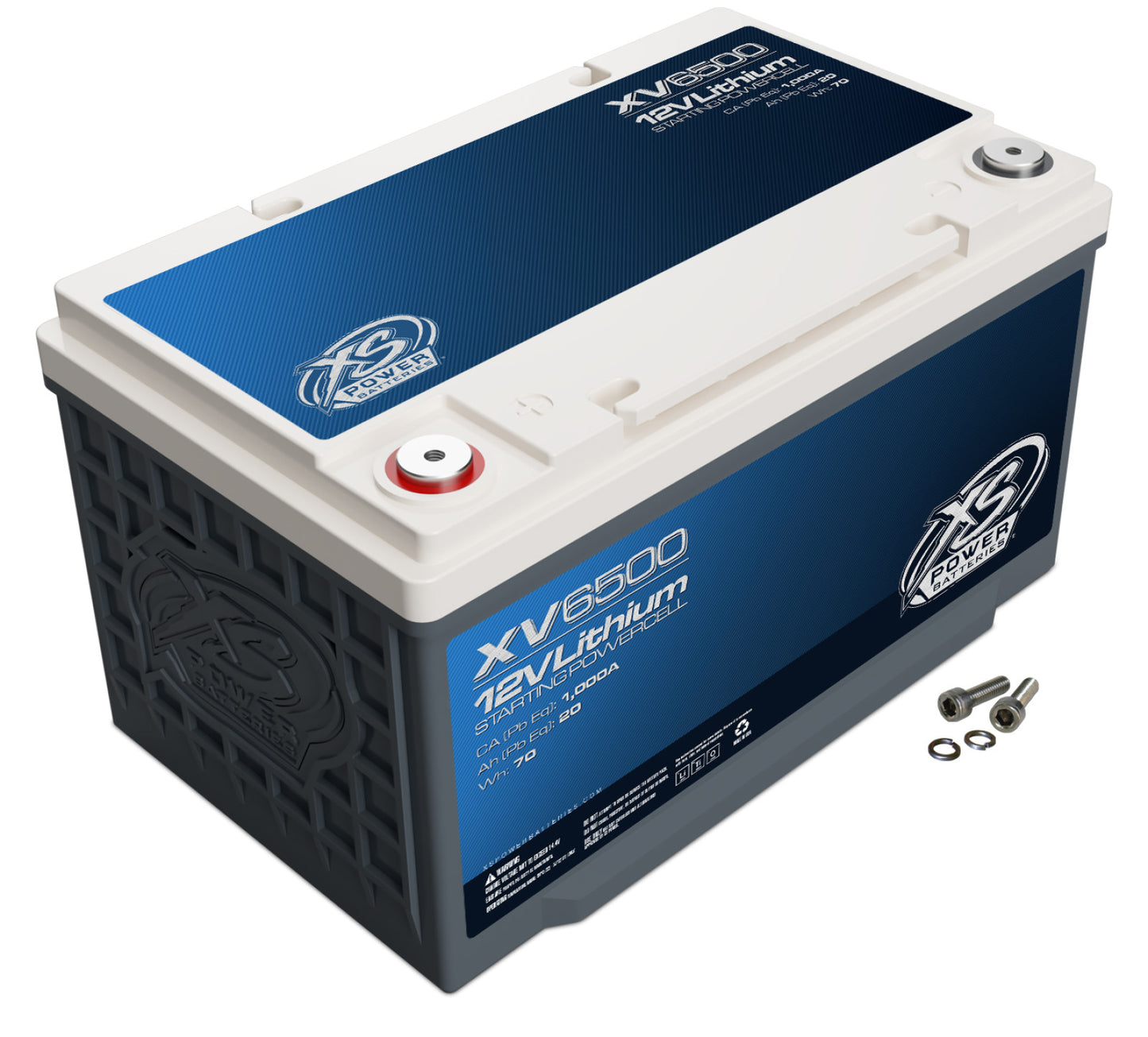 XS Power Batteries 12V Lithium Titanate XV Series Batteries - M6 Terminal Bolts Included 1335 Max Amps XV6500