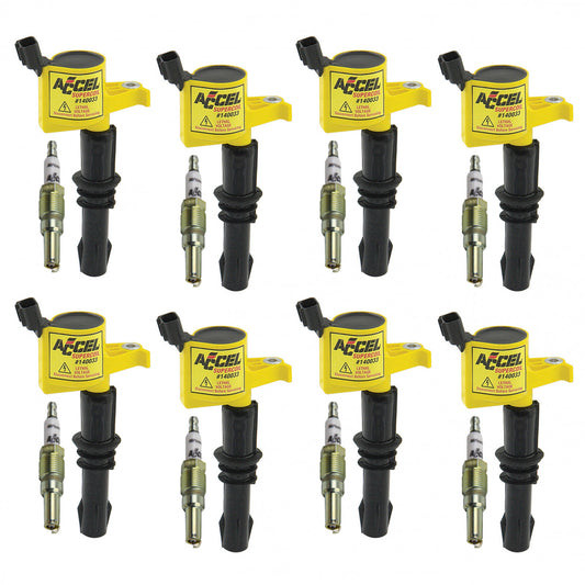 ACCEL Ignition Upgrade Kit- 2004-2008 Ford 4.6L/5.4L/6.8L 3-valve egines, yellow, 8-pack 811433