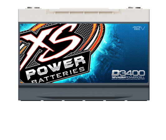 XS Power Batteries 12V AGM D Series Batteries - M6 Terminal Bolts Included 3300 Max Amps D3400