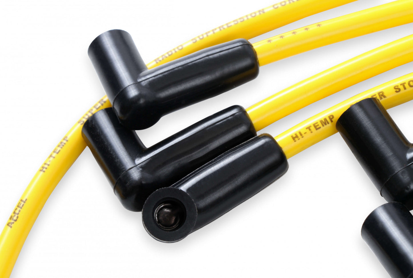 ACCEL Spark Plug Wire Set - 8mm - Yellow with HEI Stock Style Boots 4048
