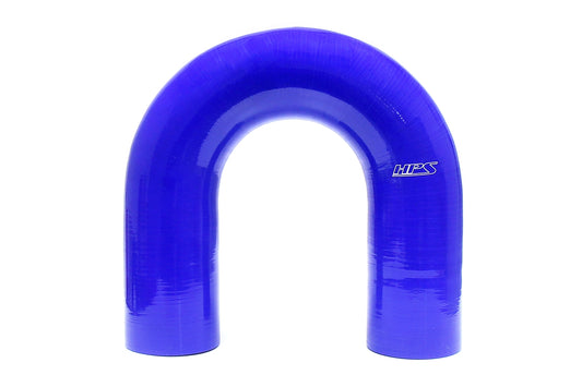 HPS Performance Silicone 180 Degree U Bend Elbow Hose High Temp 4-ply Reinforced 1-5/8" ID Blue HTSEC180-162-BLUE