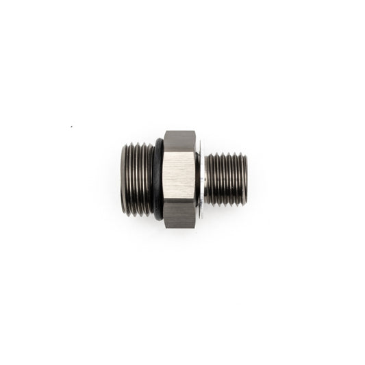 Deatschwerks 8AN ORB Male to M14 X 1.5 Metric Male (Incl O-Ring and Crush Washer), Anodized DW Titanium DEW-6-02-0609