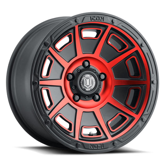 ICON Alloys VICTORY SAT BLK RED - 17 X 8.5 / 6X135 / 6MM / 5" BS 3017856350SBRT