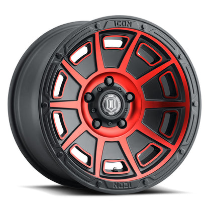 ICON Alloys VICTORY SAT BLK RED - 17 X 8.5 / 6X5.5 / 0MM / 4.75" BS 3017858347SBRT