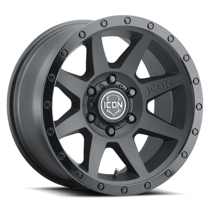 ICON Alloys Rebound Double Black 17 X 8.5 / 6 X 135 6mm Offset 5" BS 1817856350DB