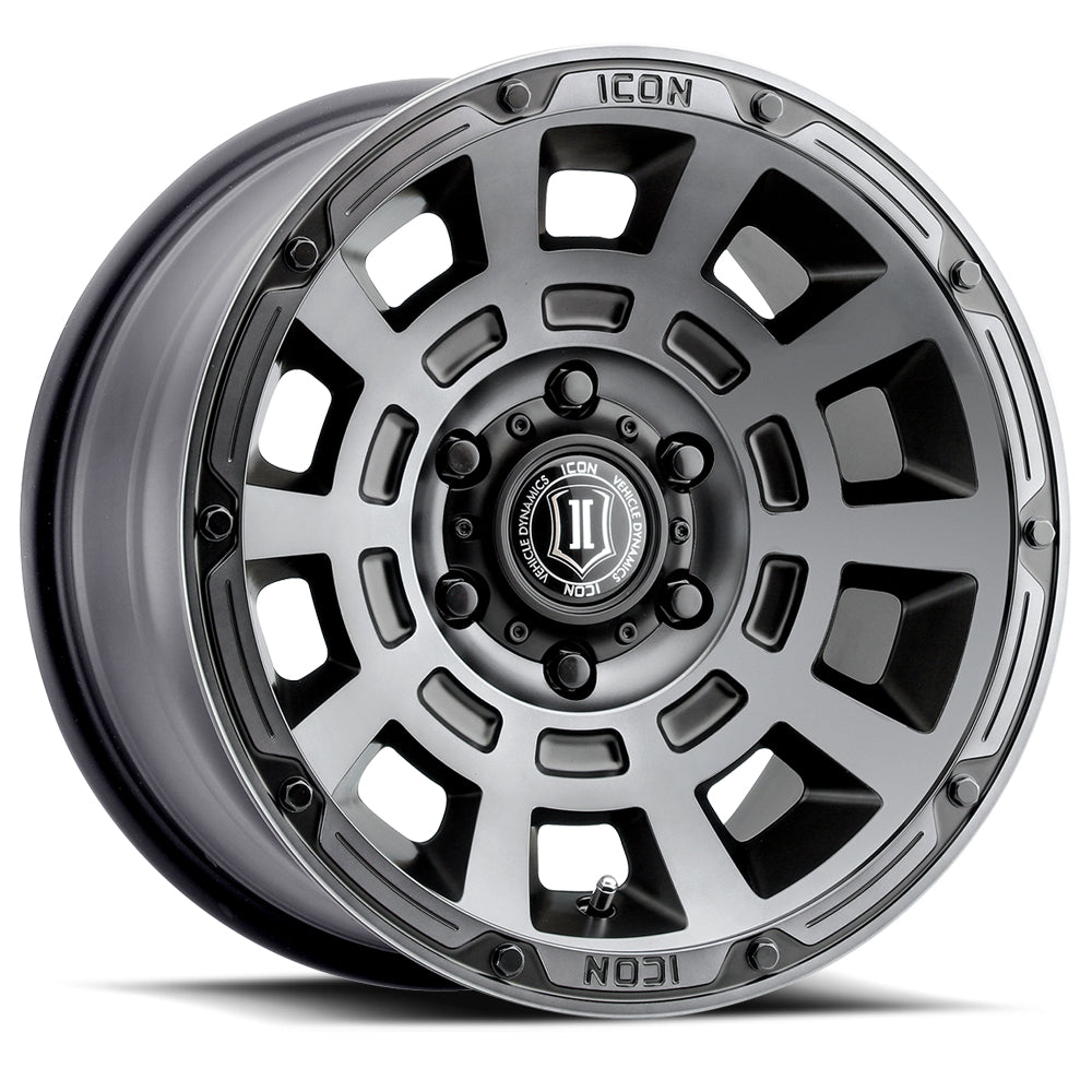ICON Alloys THRUST SMK SAT BLK - 17 X 8.5 / 6 X 120 / 0 MM / 4.75" BS 2817859447SSBT