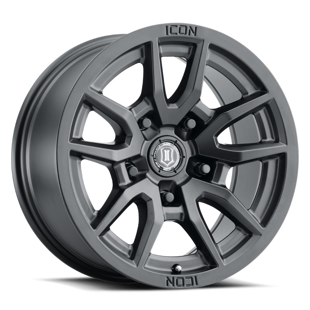 ICON Alloys REBOUND SAT BLK - 17 X 8.5 / 5 X 5 / -6MM / 4.5" BS 2617855557SB