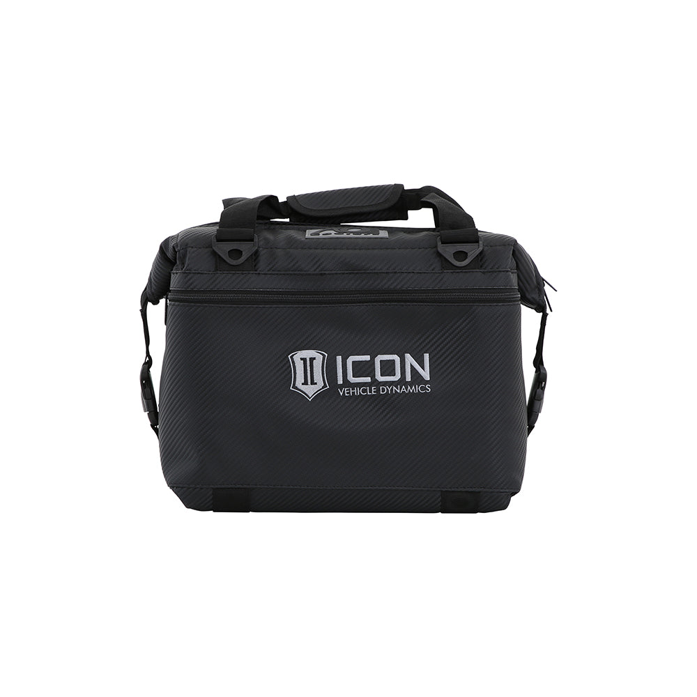 ICON Vehicle Dynamics 12PK CARBON AO COOLER W/STANDARD ICON LOGO 2142-STL-BL/CB-12PK