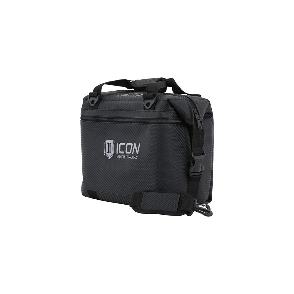 ICON Vehicle Dynamics 12PK CARBON AO COOLER W/STANDARD ICON LOGO 2142-STL-BL/CB-12PK