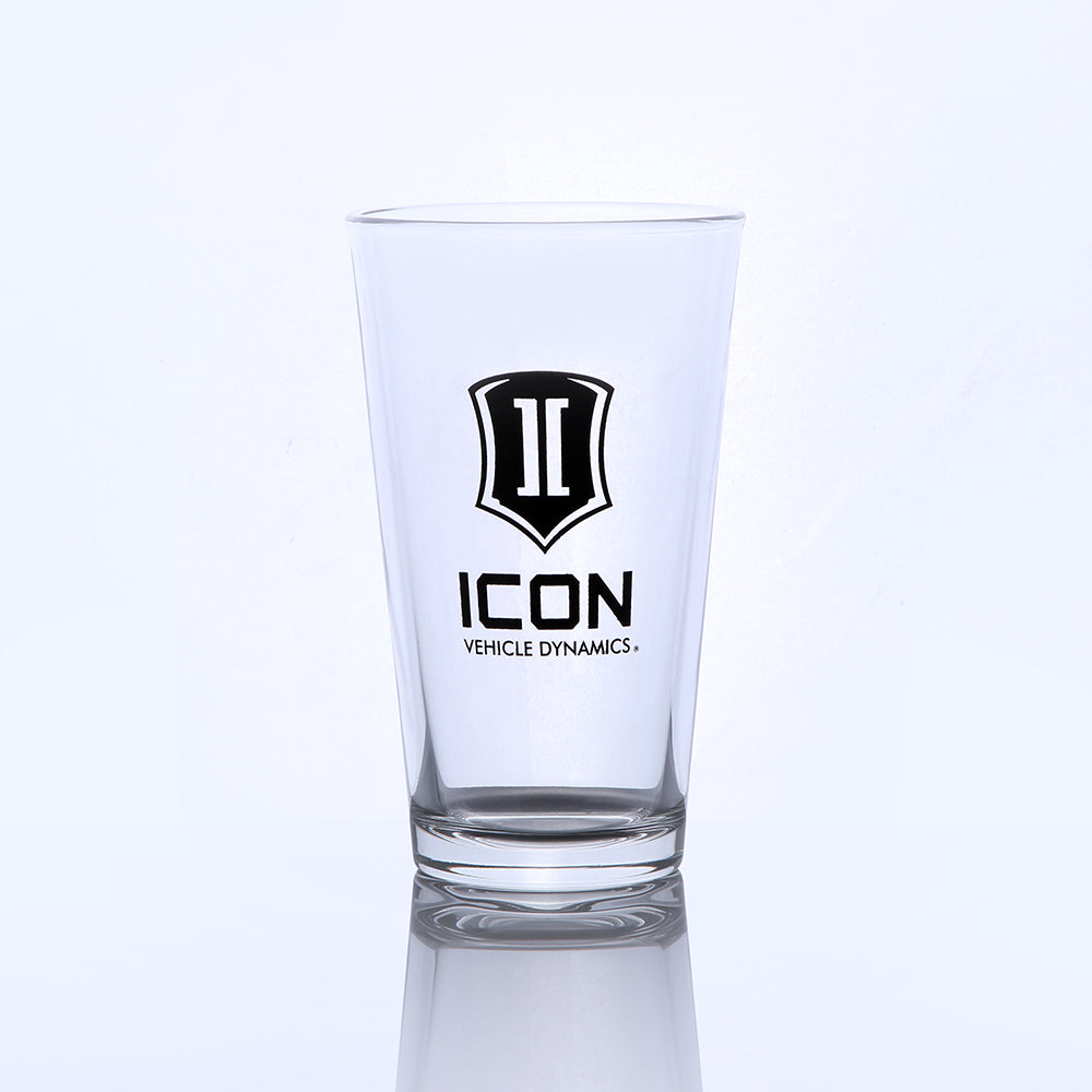 ICON Vehicle Dynamics 16OZ PINT GLASS W/STACKED BLACK ICON LOGO 2140-SL-BL-16OZ