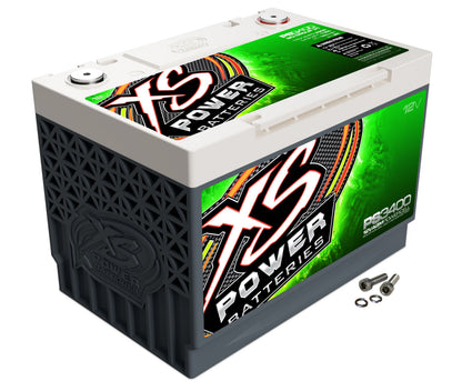 XS Power Batteries 12V AGM Powersports Series Batteries - M6 Terminal Bolts Included 3300 Max Amps PS3400