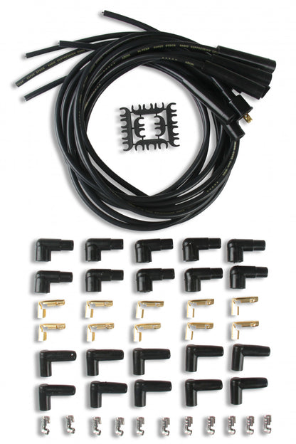 ACCEL Spark Plug Wire Set- 8mm - Black Wire with Black Straight Boots 4040K
