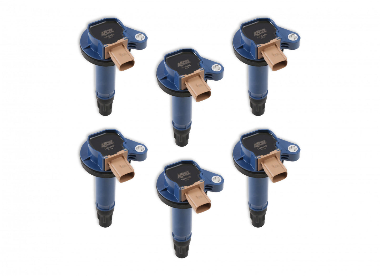ACCEL Ignition Coil - SuperCoil - 2010-2016 Ford EcoBoost 3.5L V6 - Blue - 6-Pack (3-Pin) 140646B-6