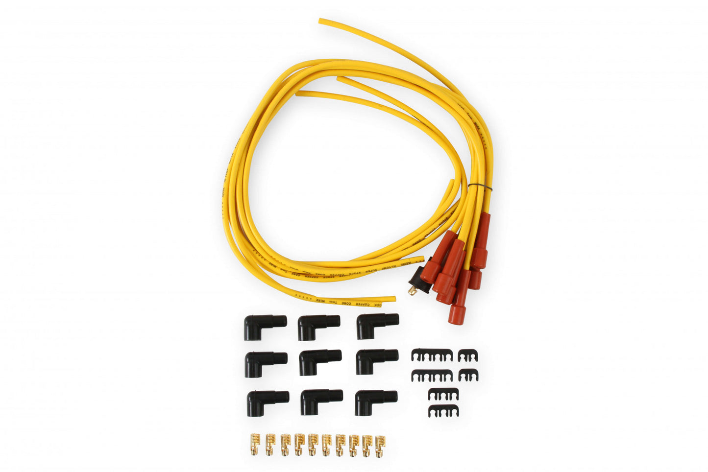 ACCEL Spark Plug Wire Set - 7mm - Super Stock with Copper Core - Universal Straight Boots - Yellow 3008