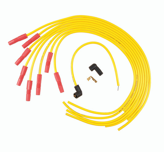 ACCEL Spark Plug Wire Set - Spiral Core 8.8mm - 8-Cylinder Universal Fit - Straight Boots - Yellow 8022ACC
