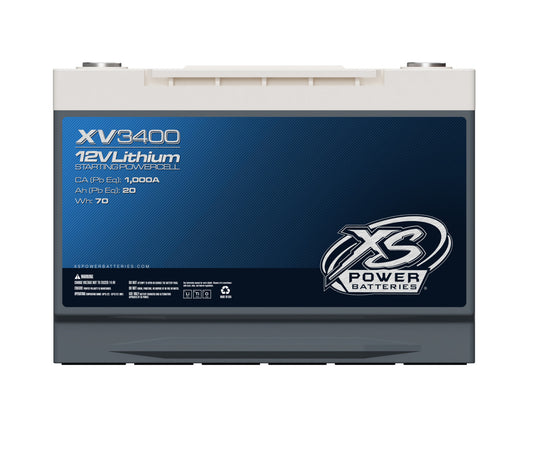 XS Power Batteries 12V Lithium Titanate XV Series Batteries - M6 Terminal Bolts Included 1335 Max Amps XV3400