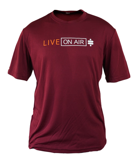 Ridetech (M) T-shirt - Live On Air Sport Tech T-Shirt - Red, Medium. 88085320