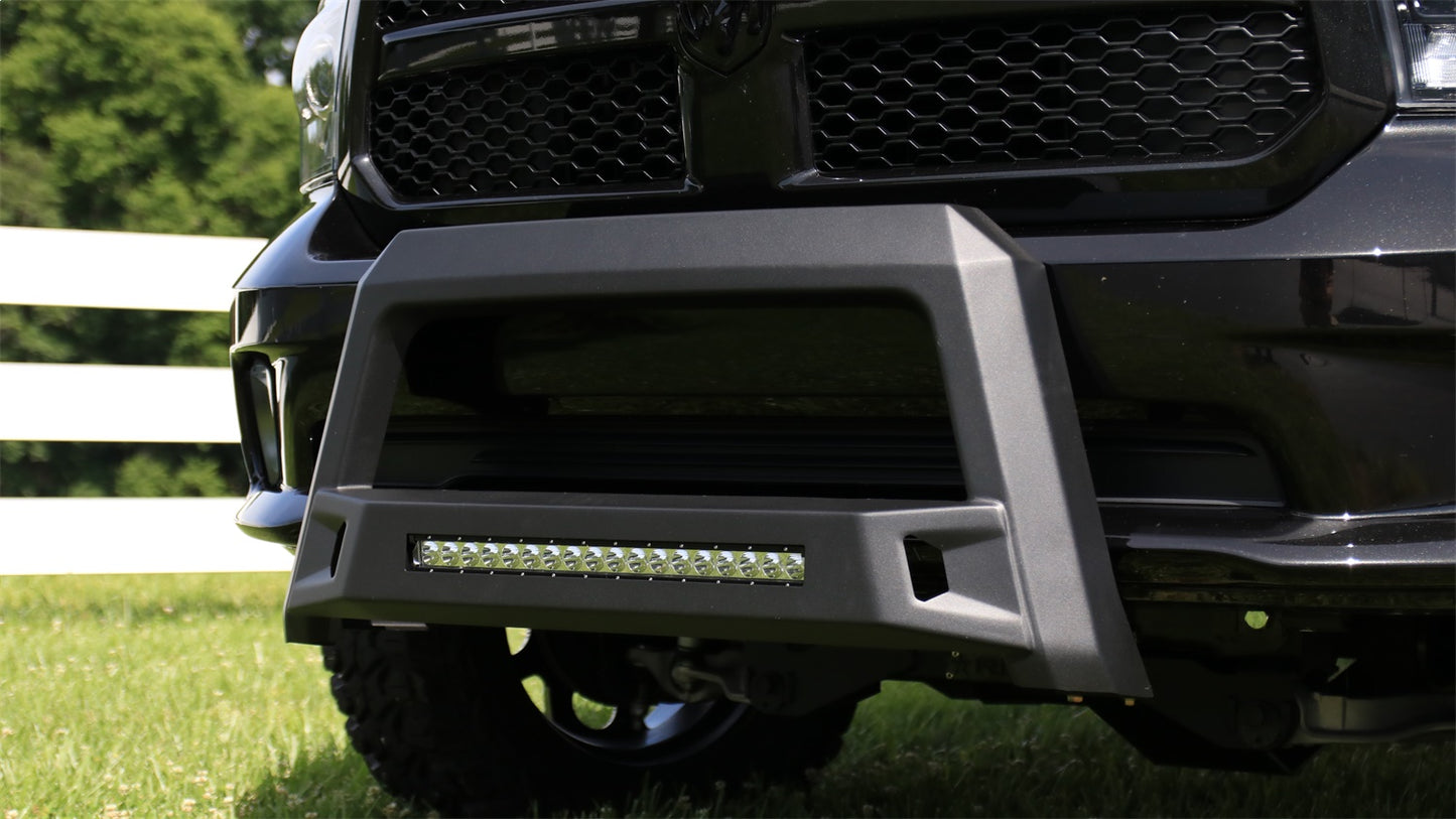Lund 86521205 Revolution Black Steel Bull Bar With Integrated LED Light Bar For 2010-2018 Dodge Ram 2500 3500