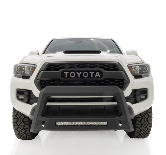 Lund 86521210 Revolution Black Steel Bull Bar With Integrated LED Light Bar For 2005-2015 Toyota Tacoma