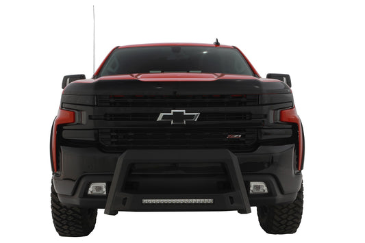 Lund 86521214 Revolution Black Steel Bull Bar With Integrated LED Light Bar For 2007-2018 Silverado/Sierra (Incl 2019 Silverado 1500 LD/Sierra 1500 Limited) 1500 07-20 Tahoe Yukon Suburban; 07-13 Avalanche 07-13 Escalade EXT/Escalade/Escalade ESV