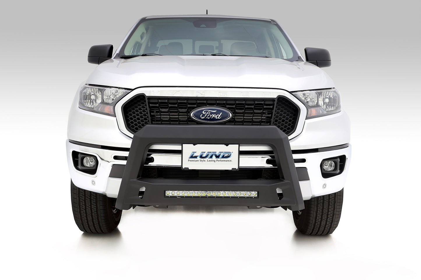 Lund 86521308 Revolution Black Steel Bull Bar With Integrated LED Light Bar For 2019-2021 Ram 2500/3500