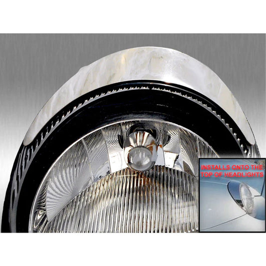 QAA Stainless Steel Headlight Accent 2 Pcs For 2002-06 Ford Thunderbird DRPHL43670