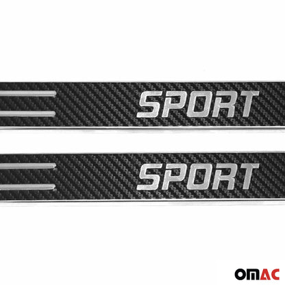 OMAC Door Sill Scuff Plate Scratch for Ford F-Series Sport Steel Carbon Foiled 2x U016939