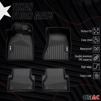 OMAC Premium Floor Mats Liner for Audi A6 A7 S6 2012-2018 All-Weather Black 4Pcs VRT1115464