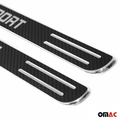 OMAC Carbon Foiled Door Sill Cover Trim Sport Steel 2 Pcs For BMW 1 Series 2011-2019 9696092CFS