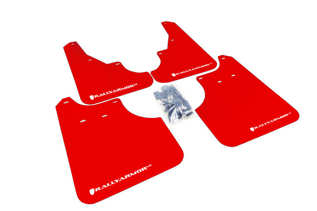 Rally Armor MF11-UR-RD/WH - 2009-2013 Subaru Forester 2.5X/XT - Red Mud Flap/White Logo