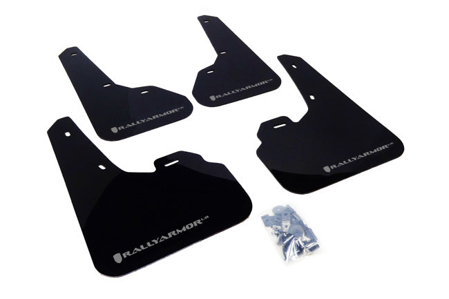 Rally Armor MF17-UR-BLK/SIL - 2010-2013 Mazda 3 I Mazdaspeed S - Black Mud Flap/Silver Logo