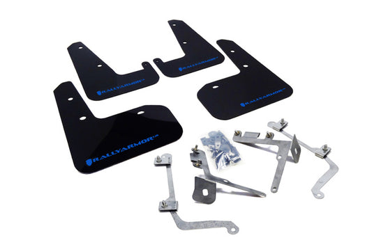 Rally Armor MF19-UR-BLK/BL - 2011-2014 Subaru STI Sedan / 2011-2014 Subaru WRX Sedan - Black Mud Flap/Blue Logo